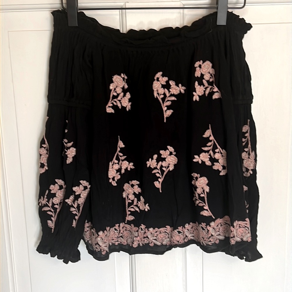 Black Off-the-Shoulder AE top